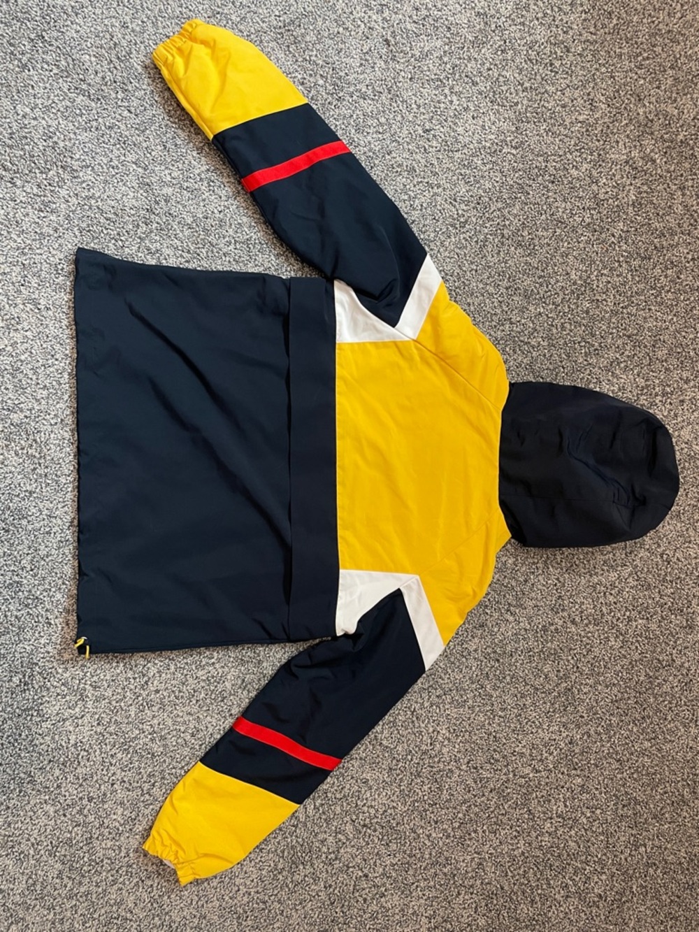 Superdry Women’s Navy, Yellow & White Hooded Windbreaker with Red Accents NWT - Picture 6 of 7